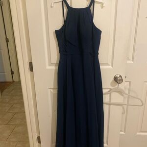 Azazie Navy Blue Maxi Dress